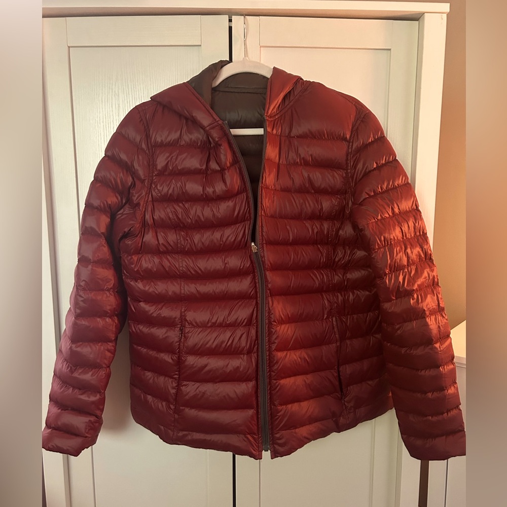 Nautica, Size-Medium, Burgundy & Gray, Reversible Winter Coat.